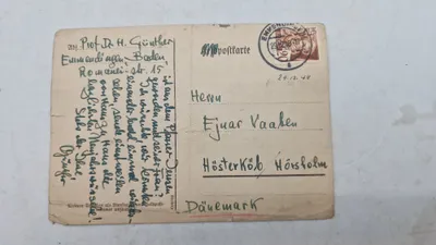 Originalt brev sendt til Ejnar Vaaben (Lederen af det første danske nazistiske parti)