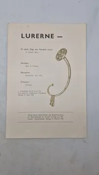 Sjældent originalt hæfte: program for anden opførelse af "Lurerne", et episk digt om nordiske lurer (Frikorps Danmark)