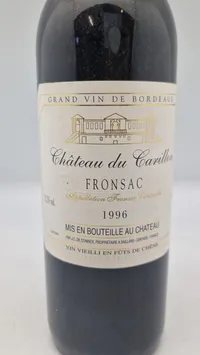 Château du Carillon Fronsac rødvin fra 1996 med fin væskestand
