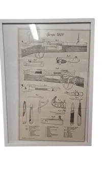 Indrammet våbenplakat med gevær 89