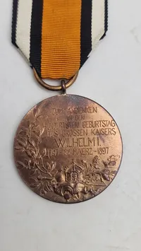 erindringsmedalje for 100-årsdagen for fødslen af kejser Wilhelm I af Tyskland og konge af Preussen (1797-1888)