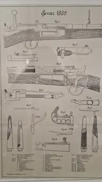 Indrammet våbenplakat med gevær 89