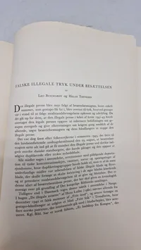 Bøger : Fund og forskning 1958/59 - Camuflerede illegale tryk - Fund og forskning 1965 : Falske illegale tryk under besættelsen.