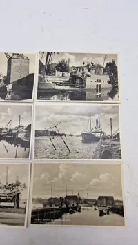 6 foto-postkort fra 29.8.43 - Holmen - flådens sænkning