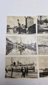 6 foto-postkort fra 29.8.43 - Holmen - flådens sænkning