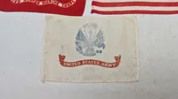 5 små silke-bordflag US-Marine korps - hær - flåde - flyvevåben - 1 defekt