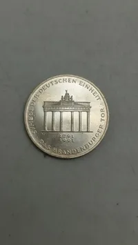 tysk sølvmønt på 10 Deutsche Mark fra 1991