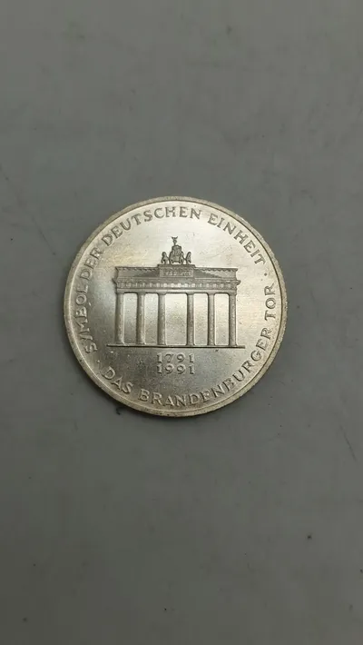 tysk sølvmønt på 10 Deutsche Mark fra 1991