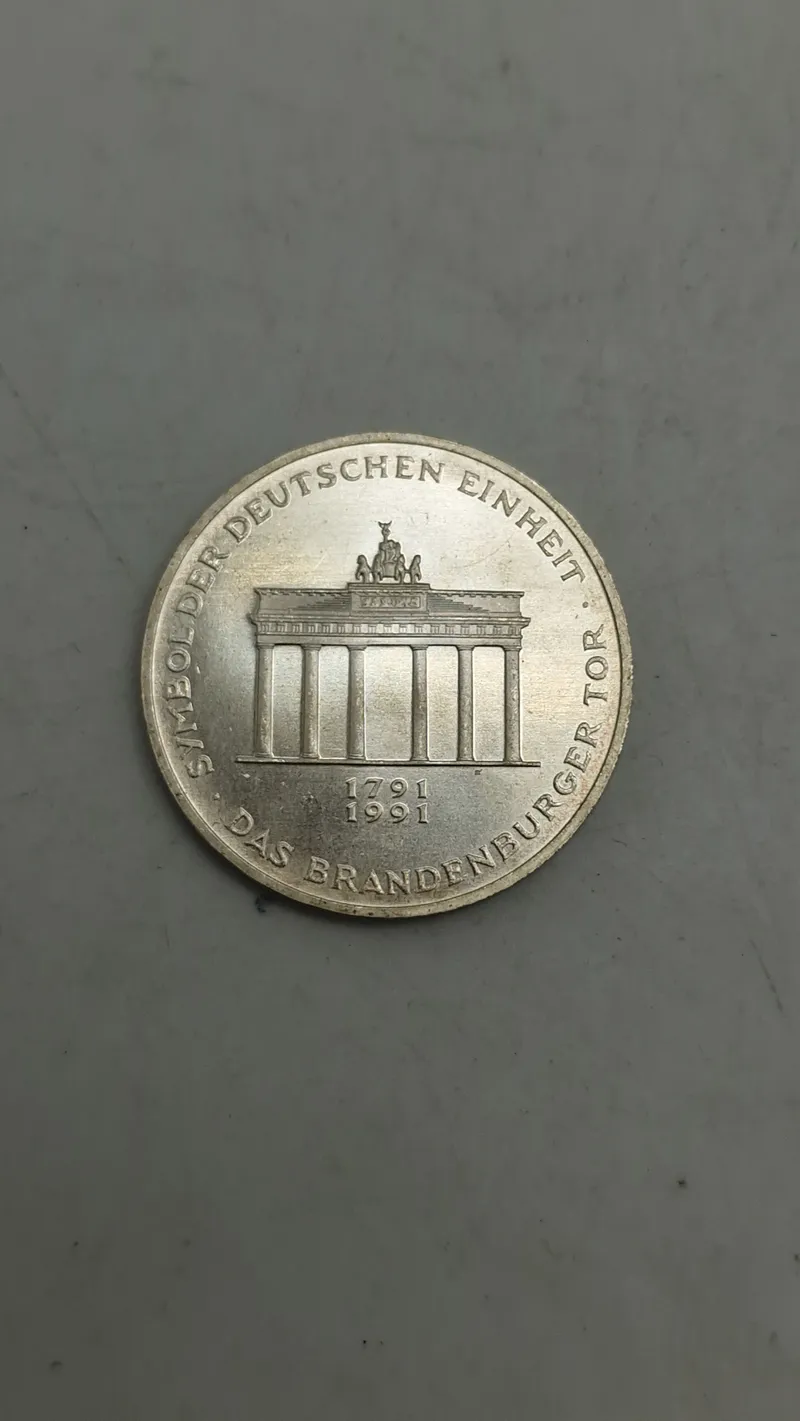 tysk sølvmønt på 10 Deutsche Mark fra 1991