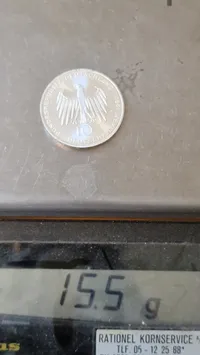 tysk sølvmønt på 10 Deutsche Mark fra 1991