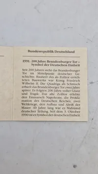 tysk sølvmønt på 10 Deutsche Mark fra 1991