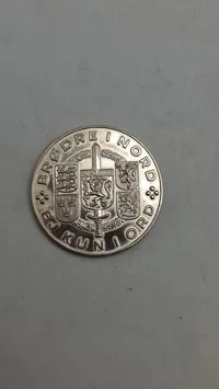 Erindringsmønt med den tapre landsoldat. Sterlingsølv