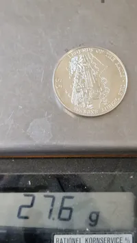 Liberia 5 Dollars 2000 mønt, der fejrer Orientekspressen.