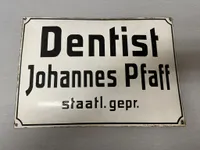 Stort Tysk emalje tandlægeskilt WW2
