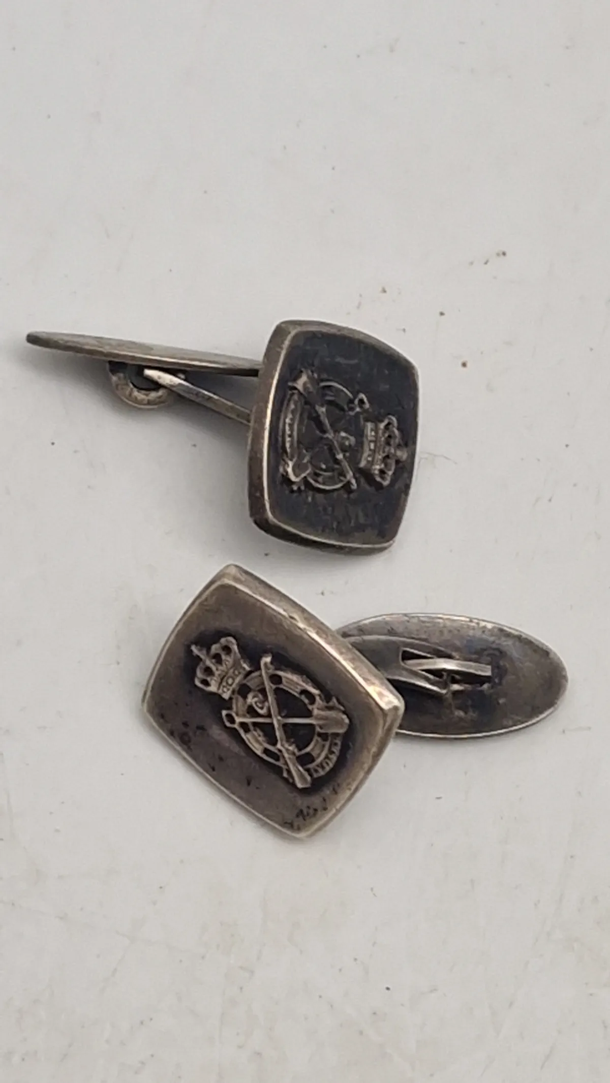 Militære manchetknapper. Sterlingsølv