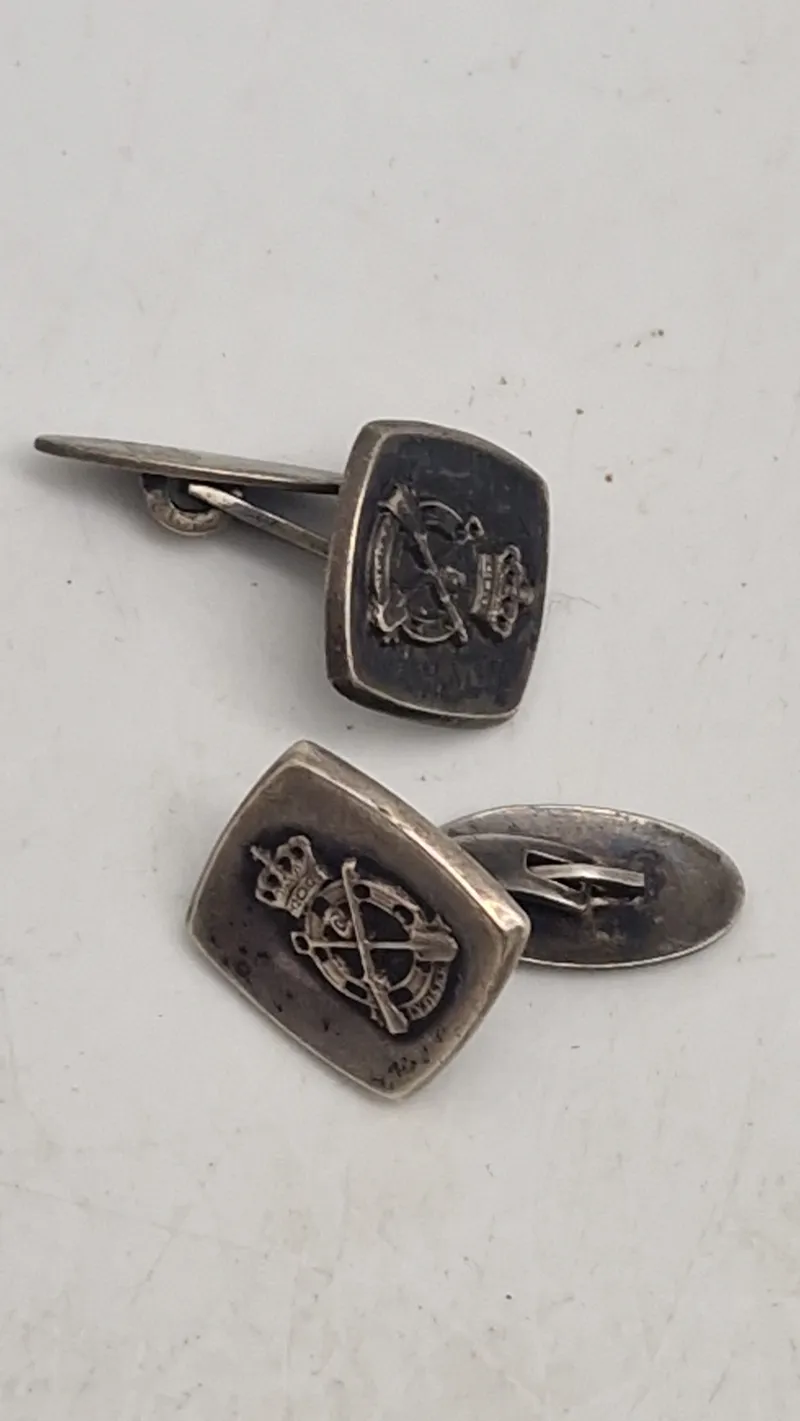 Militære manchetknapper. Sterlingsølv