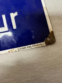 Stort originalt Tysk forsikrings emaljeskilt fra det 3 rige