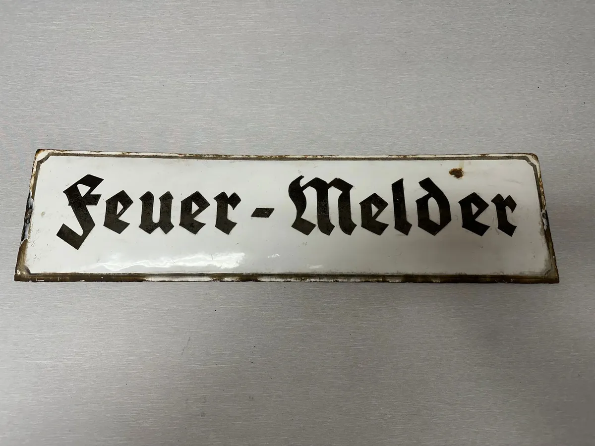 Originalt Stort Tysk WW2 emalje skilt