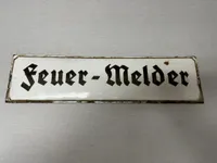 Originalt Stort Tysk WW2 emalje skilt