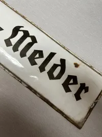 Originalt Stort Tysk WW2 emalje skilt
