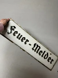 Originalt Stort Tysk WW2 emalje skilt