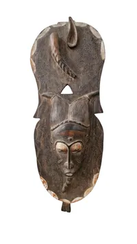 Original afrikansk portræt maske af træ