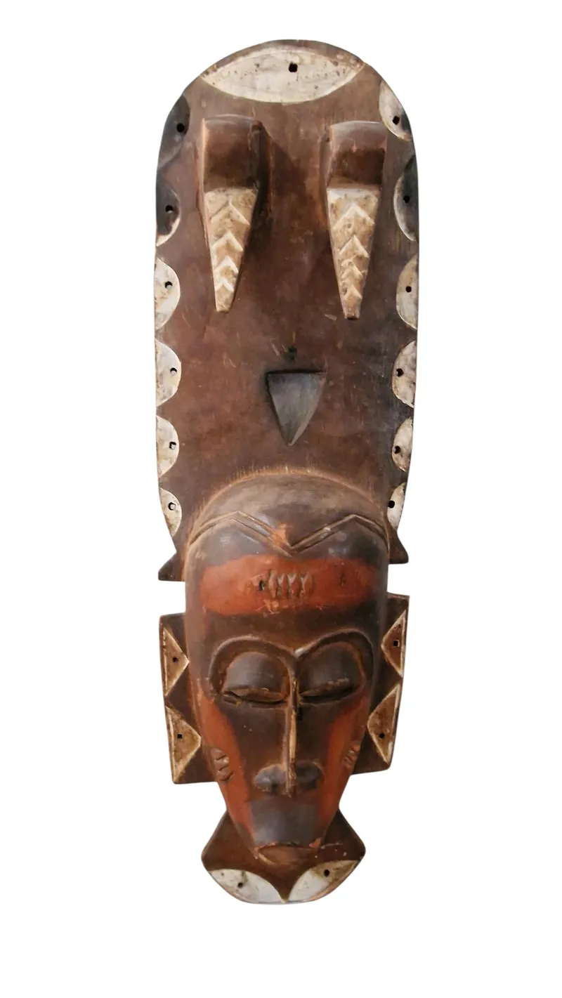 Original afrikansk portræt maske af træ