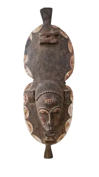Original afrikansk portræt maske af træ
