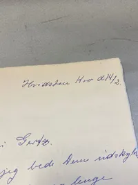 Sjældent originalt brev skrevet af Gudrun Fiil på Hvidsten kro - Gudrun var Modstandsmand Marius Fiils hustru