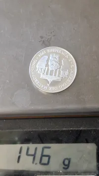 Original tysk sølvmønt eller medalje, der fejrer 5-årsdagen for Berlinmurens fald