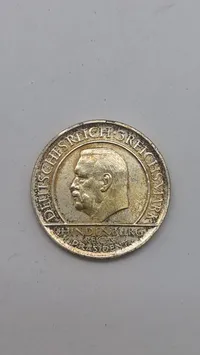 Original tysk 5 Reichsmark mønt fra 1929 af sølv