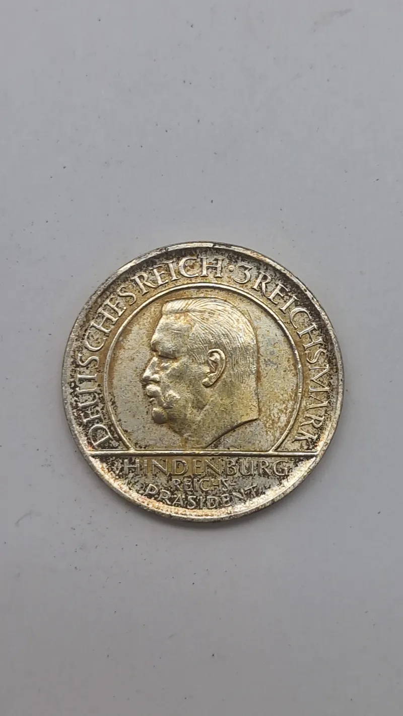 Original tysk 5 Reichsmark mønt fra 1929 af sølv