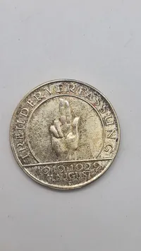 Original tysk 5 Reichsmark mønt fra 1929 af sølv
