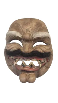 Original asiatisk dæmon maske af træ