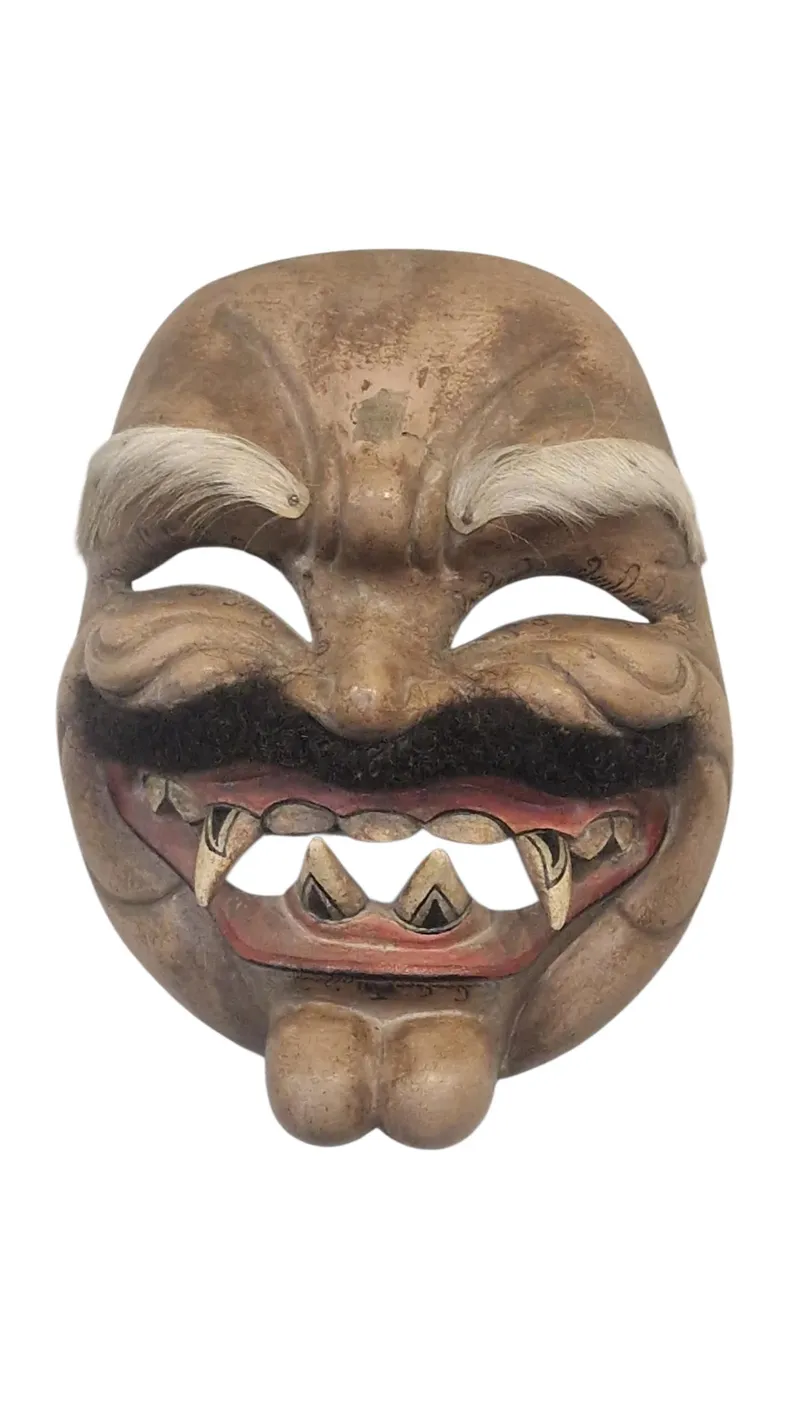 Original asiatisk dæmon maske af træ