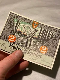 Ekstremt sjælden original DNSAP propaganda anvisning - sedlen blev hurtigt gjort ulovlig da man mente at der var tale om falskmøntneri