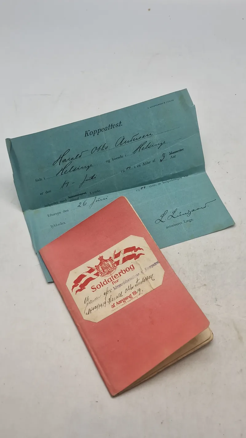 Original dansk soldaterbog årgang 1919 Livgarden