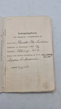 Original dansk soldaterbog årgang 1919 Livgarden