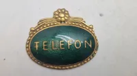 Originalt mærke telefonmontør  til påsyning fra telegrafvæsenet