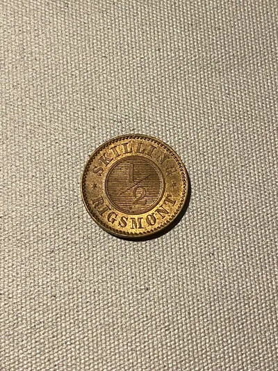Original 1/2 skilling rigsmønt 1857