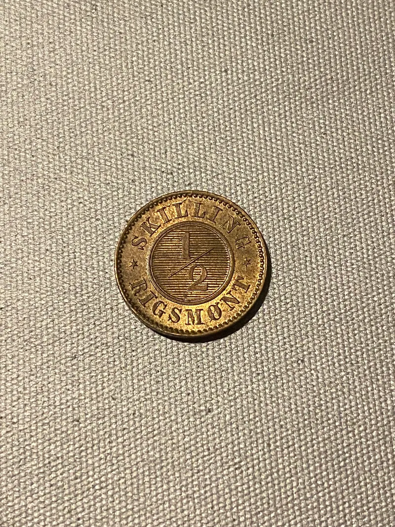 Original 1/2 skilling rigsmønt 1857