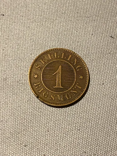 Original 1 skilling rigsmønt 1867