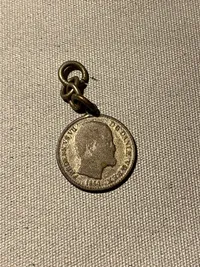 Original 4 skilling 1854 sølvmønt omdannet til vedhæng