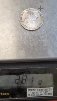 Original Maria Theresa thaler-mønt (sølv) 28 gram smelt 525.79 Kr