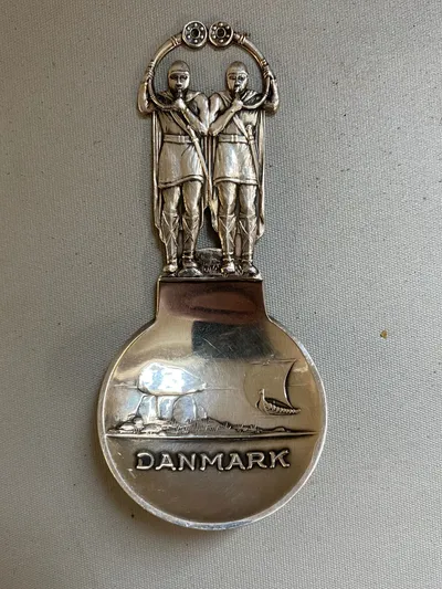 Original Dansk national ske, 30/40-erne, Typisk kammeratskabs gave ved det Danske nazi parti
