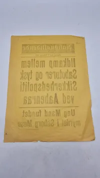 Spiseseddel fra Nationaltidende fra den 7. februar 1944. Original