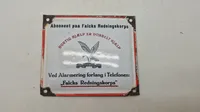 Emaljeskilt fra Falck. Originalt