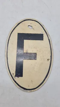 Fransk nummerplade skilt. Originalt