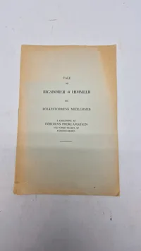 Samling tyske taler på dansk. Originale