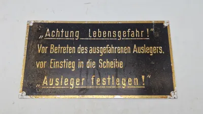 Tysk blikskilt WW2 bunker Originalt